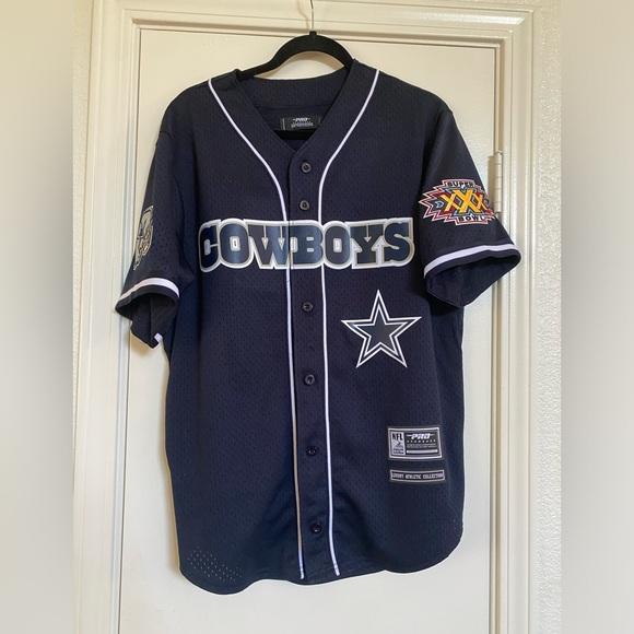 NFL DALLAS COWBOYS LOGO MEN'S MESH BUTTON UP JERSEY - Picture 2 of 8